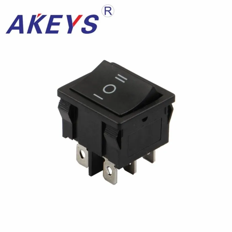 10PCS KCD5-203 6pins 3nd gear 24*21mm rocker switch for electric toy motorcycle rocker switch
