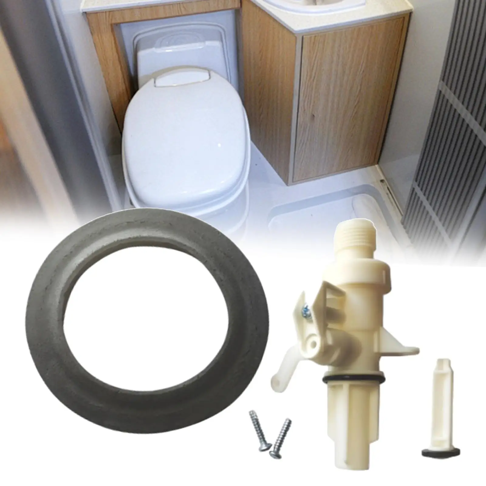 

Leak Resistant Toilet Valve Kit Plastic Rubber Upgrade Water Valve Replacement for Thetford Magic IV Toilets