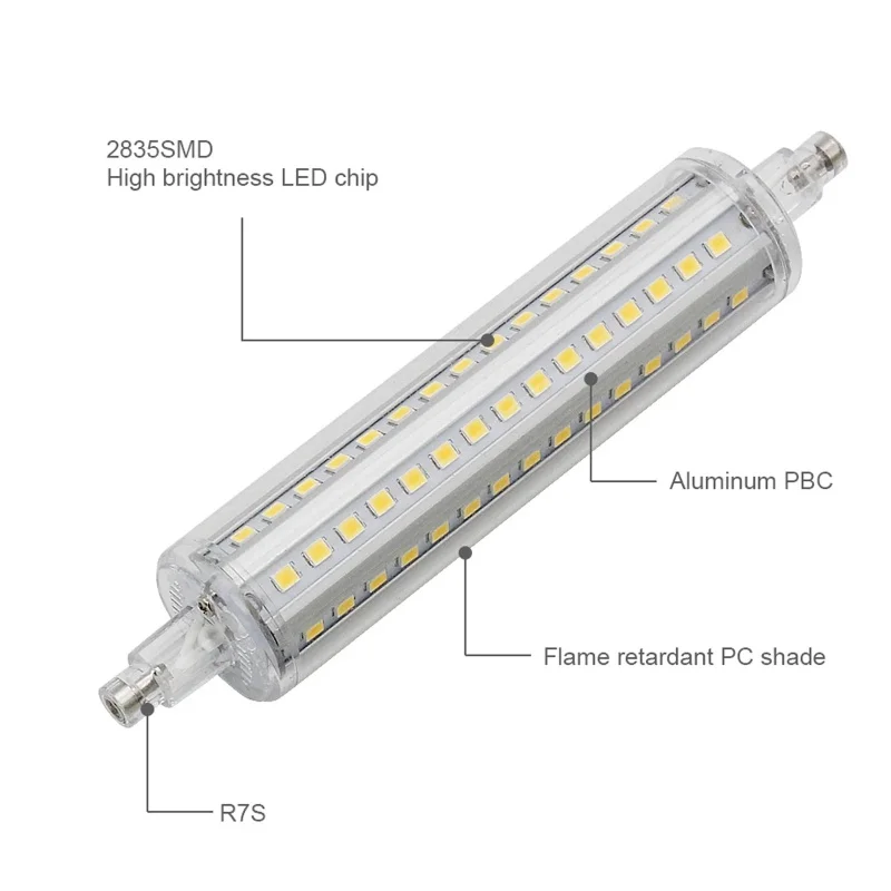 ハロゲンランプ交換用LED調光可能電球,コーンコブ電球,r7s,2835,smd,78mm, 118mm, 135mm, 189mm, 7w,14w,20w,25w 85-265vフラッドライト