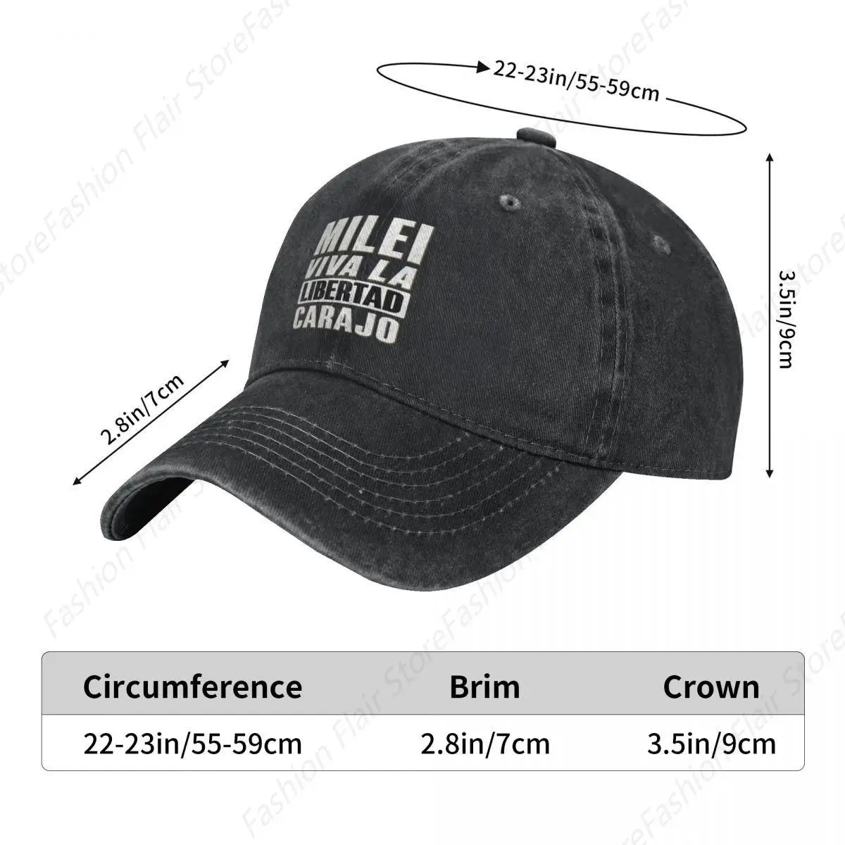Letters Javier Milei Viva La Libertad Carajo Adult Retro Cowboy Washed Baseball Caps Womens Denim Sun Hat Hot Sale Mens Dad Cap image 5