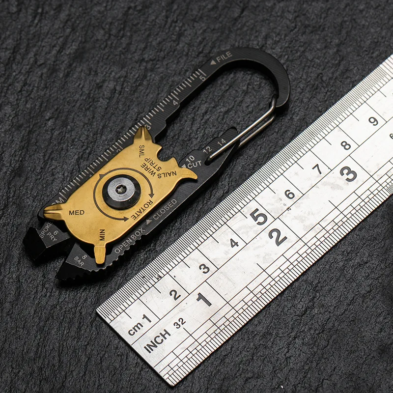 กลางแจ้ง20 In 1ชุดเครื่องมือสแตนเลส EDC เครื่องมือ Mountaineering แบบพกพาฉุกเฉินพวงกุญแจ