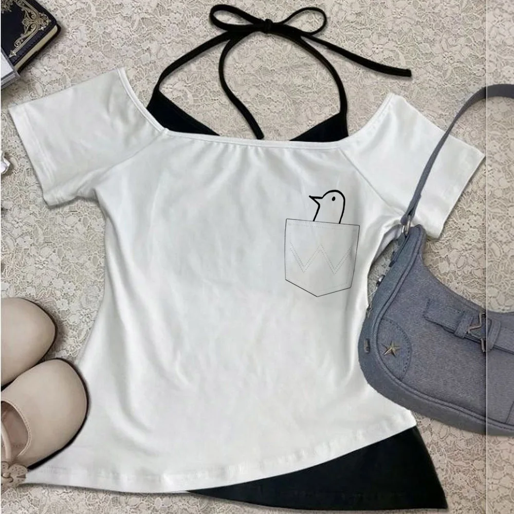 Oyasumi Goodnight Punpun cropped top women cheap manga summer jojifuku kawaii tshirt y2k cutecore baddie goth