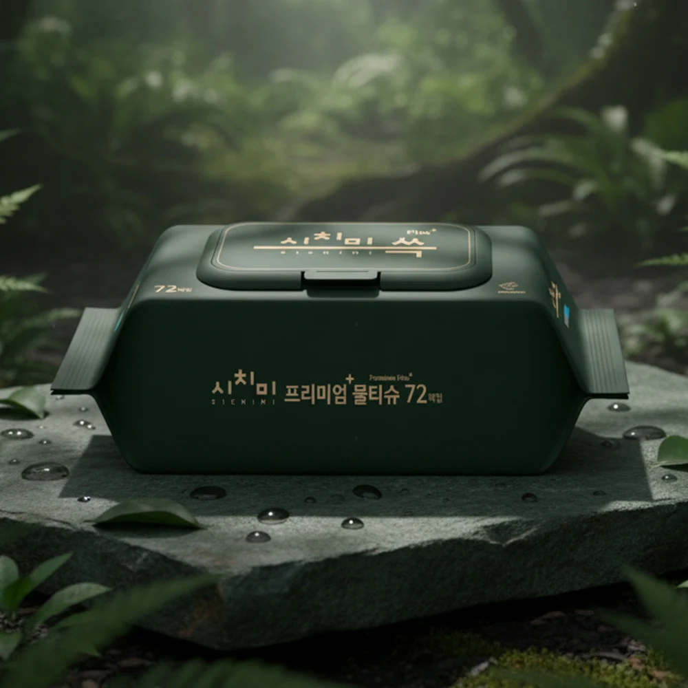 시치미쓱 그린 아기물티슈 고평량 프리미엄 두툼한 엠보싱 물티슈 ewg올그린등급 캡형 72매... - 3