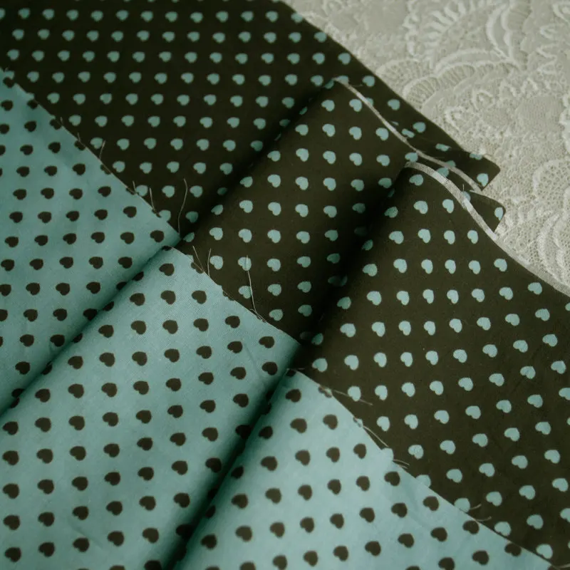 140x50cm Mint Chocolate Heart 40s Cotton Fabric Summer DIY Hair Scrunchie Baby Clothes Material