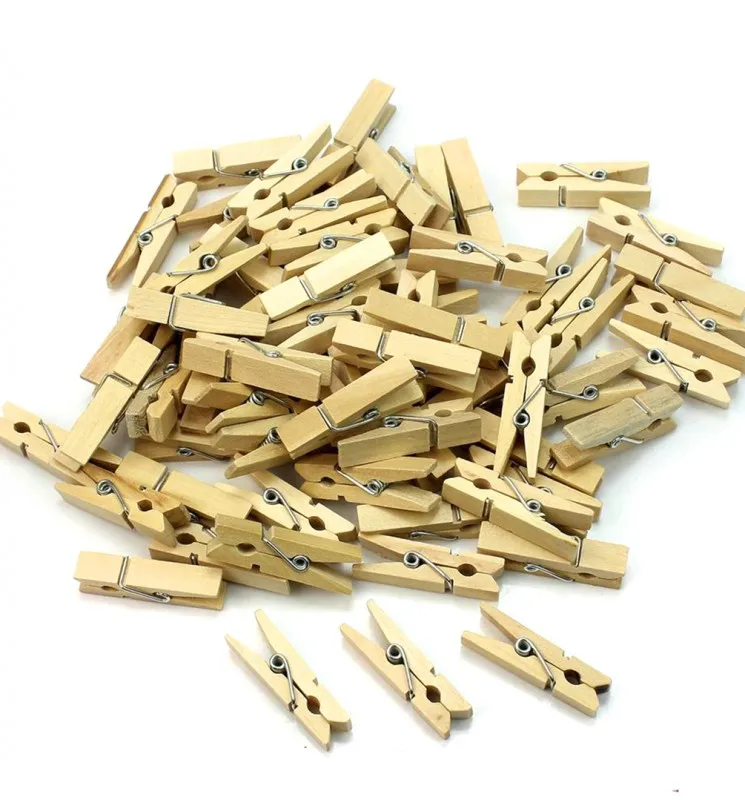 100'lü Wooden Clothespins 2.5cm (10'lu Paket-1000 Piece)