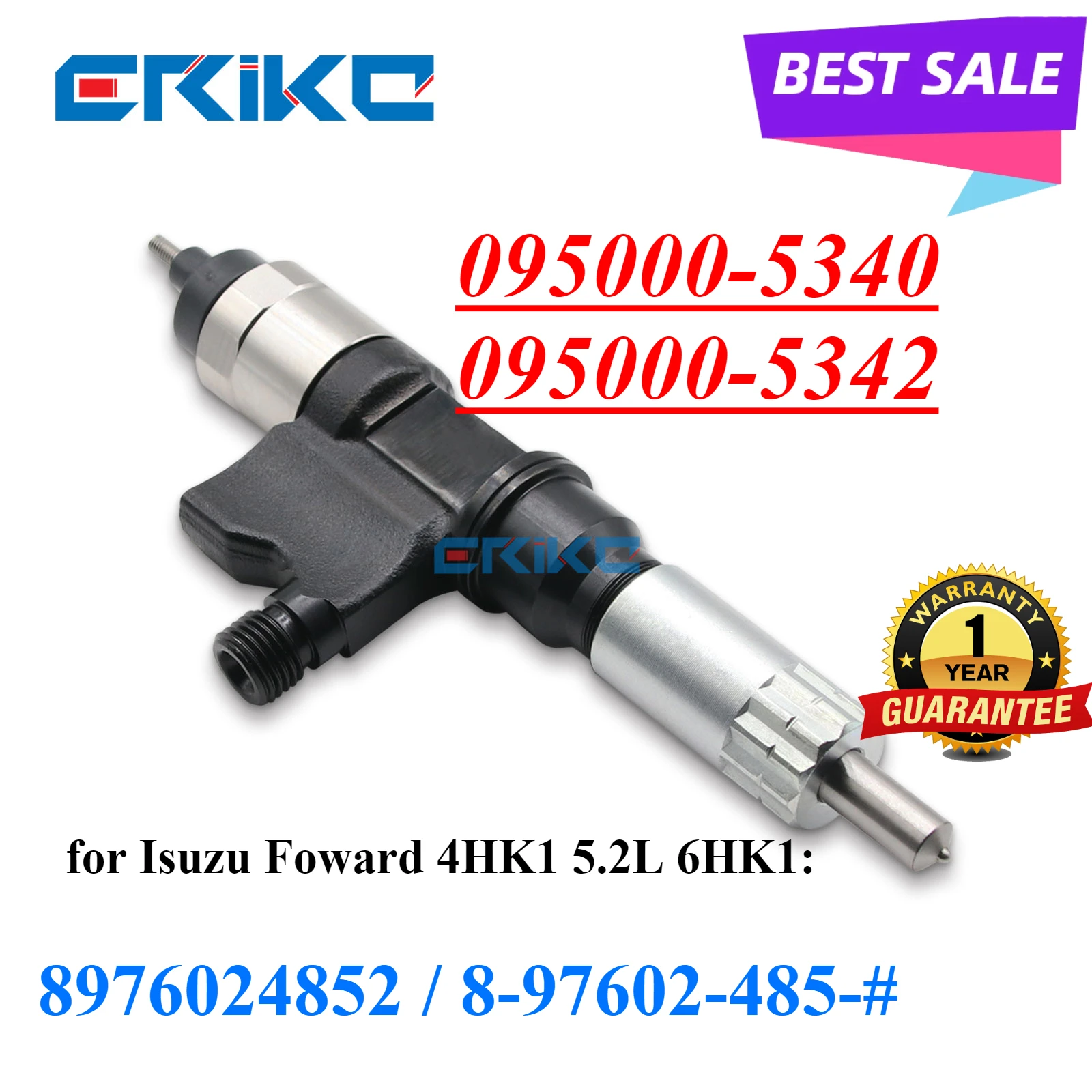 

095000-5342 Common Rail Injector 8-97602485-5 Diesel Nozzle 8-97602485-4 8-97602485-6 for Isuzu Foward 4HK1 5.2L 6HK1 8976024856