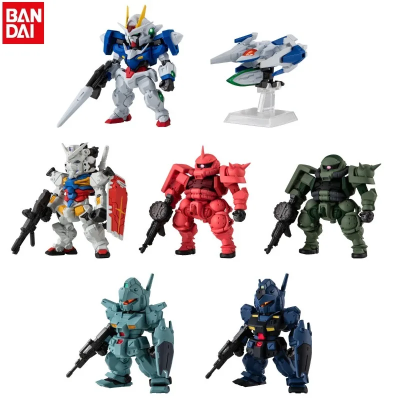

In Stock Bandai Candy Toy FW Vol.28 White Gundam OO Gundam Fighter GQ Red Zaku Green Zaku GM Collectible Model