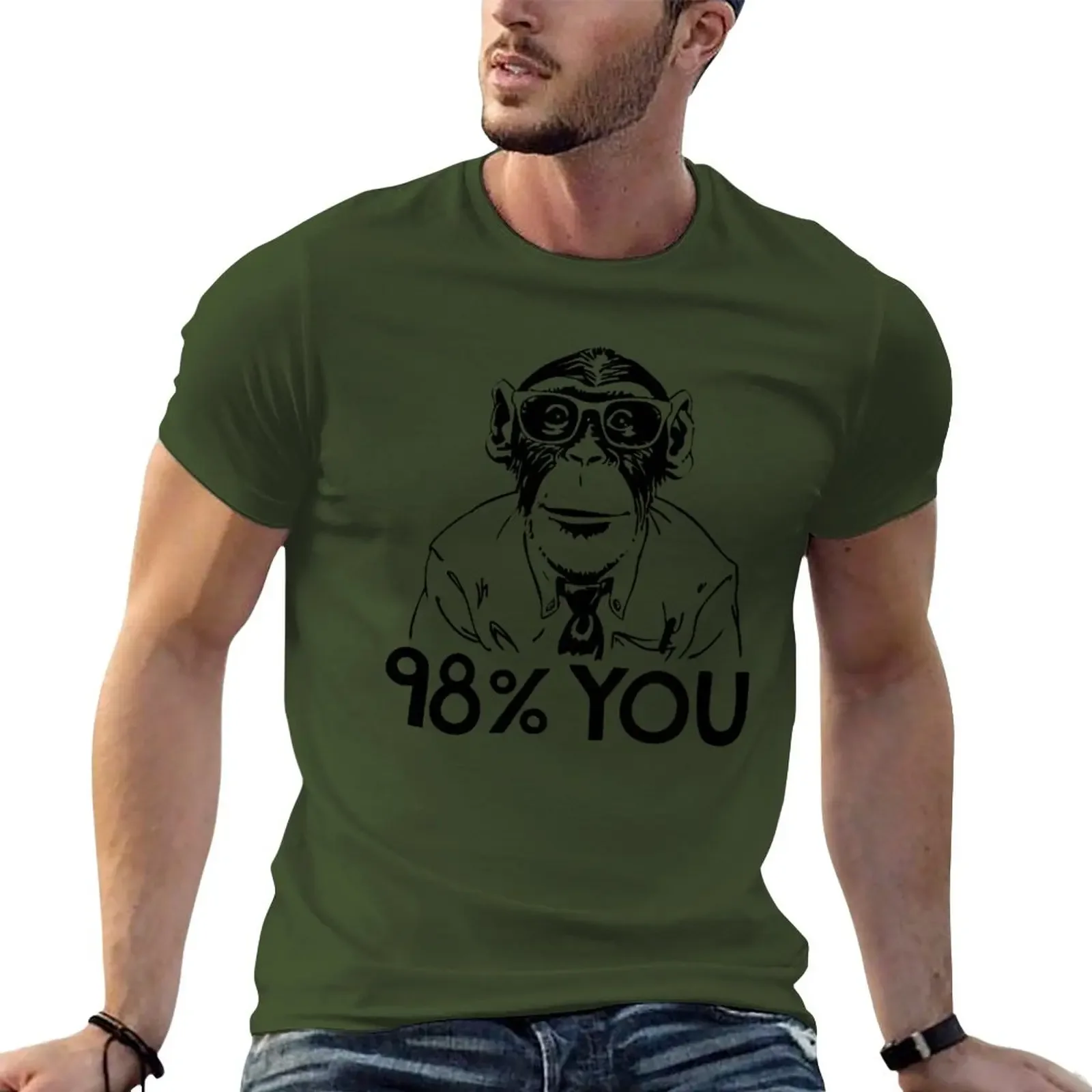 New Monkey Chimp Homo Sapiens DNA 98% T-Shirt vintage graphic tee anime t shirts mens graphic t-shirts pack