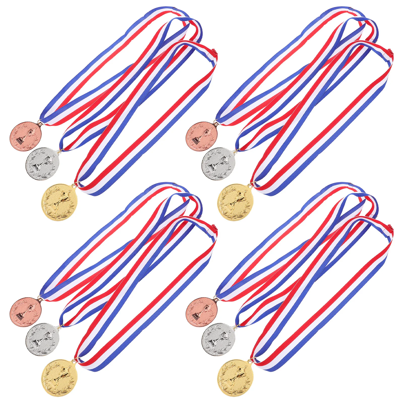 

12pcs Medals For Kids Gold Silver Bronze Metal Award Trophy Sports Competition Prize Kindergarten Event Play Reward Championship