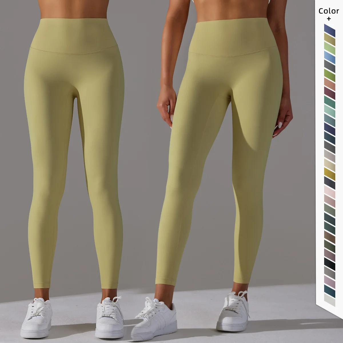 

Tight sports and fitness pants with no awkward lines, double-sided brushed bare feeling, breathable yoga cropped pants, high wai