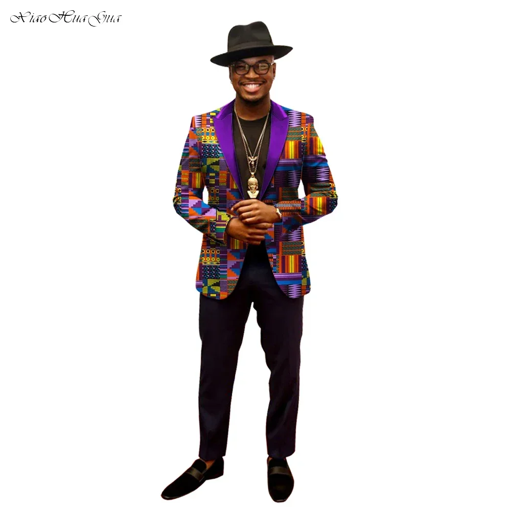 African Jacket For Men Long Sleeve Top Mens African Clothing Dashiki African Print Blazer Men Outfits Suits WYN202