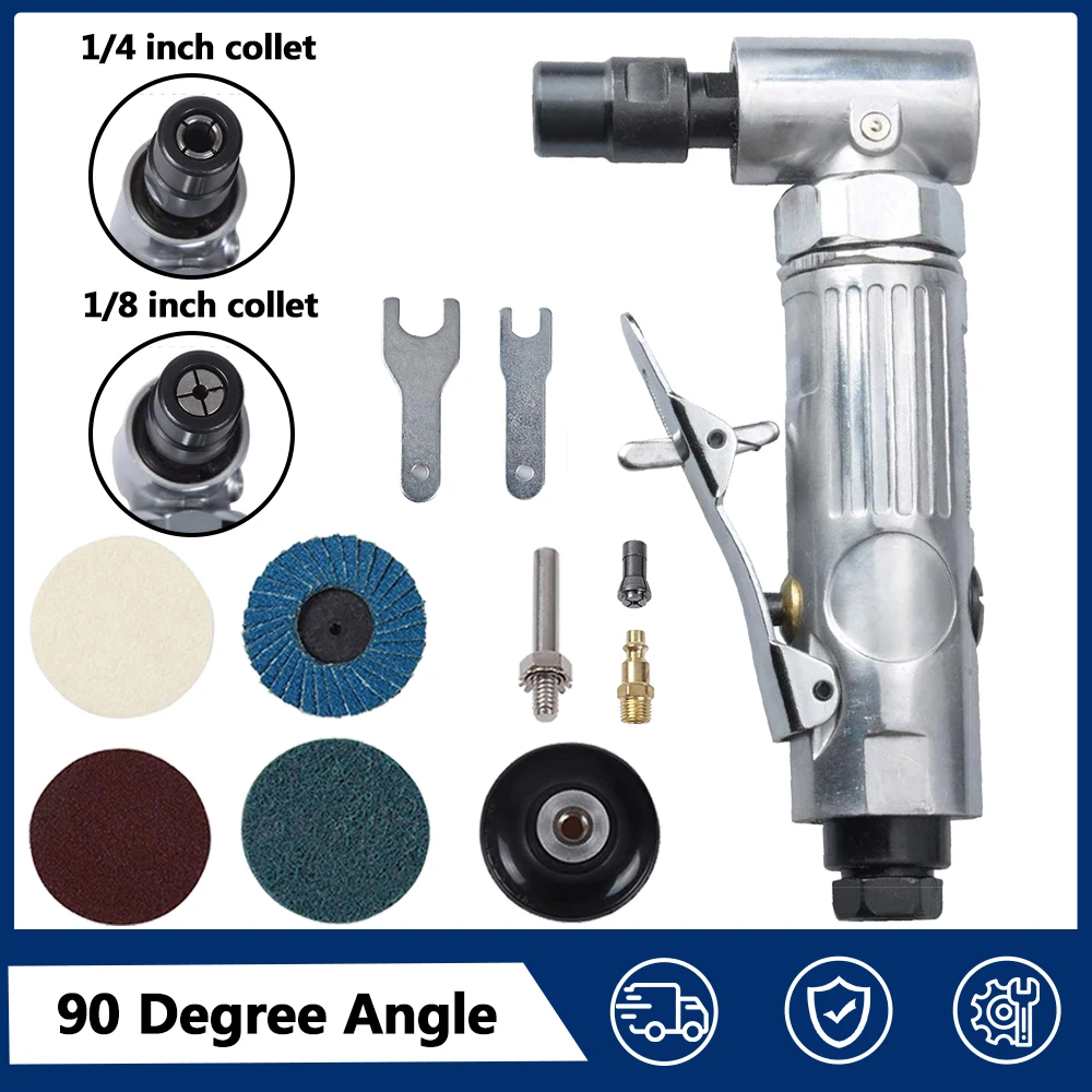 

1/4 inch angle air die grinder 90 Degree Angled Pneumatic Grinding Polisher Machine Carving Tool Kit With Sanding Discs