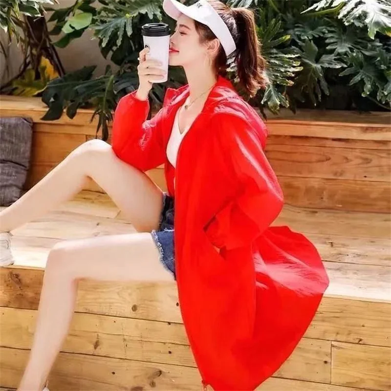 Sun-Proof Clothing Women\'s UV Summer 2026 Anti-Ultraviolet Wiid Long Sun Protection Clothing Female Coat Mom Jacket Hooded Top