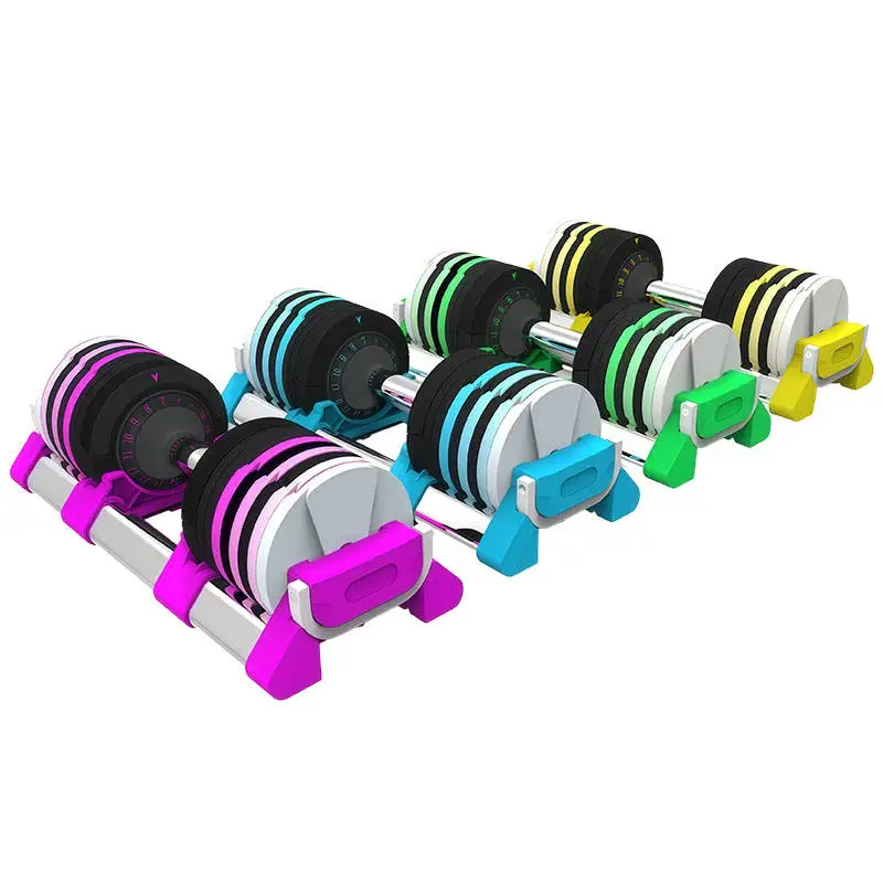 Adjustable Rubber-Cast Iron Twist Lock Mini Dumbbell Set, 7-20kg Weight, Space Saving Design, Complete Home Gym Equipment