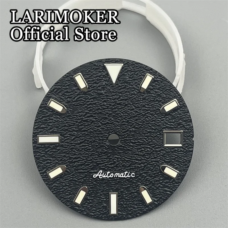LARIMOKER 29mm Blue/Green/Black/White Scrub Pattern Watch Dial With Green Luminous Fit NH35 Automatic Movement Watch Accessories