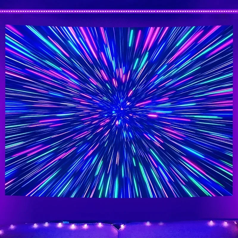 

Cosmic Starburst Fluorescent Tapestry Color ExplosionUV tapestry wall hanging bedroom home party decoration