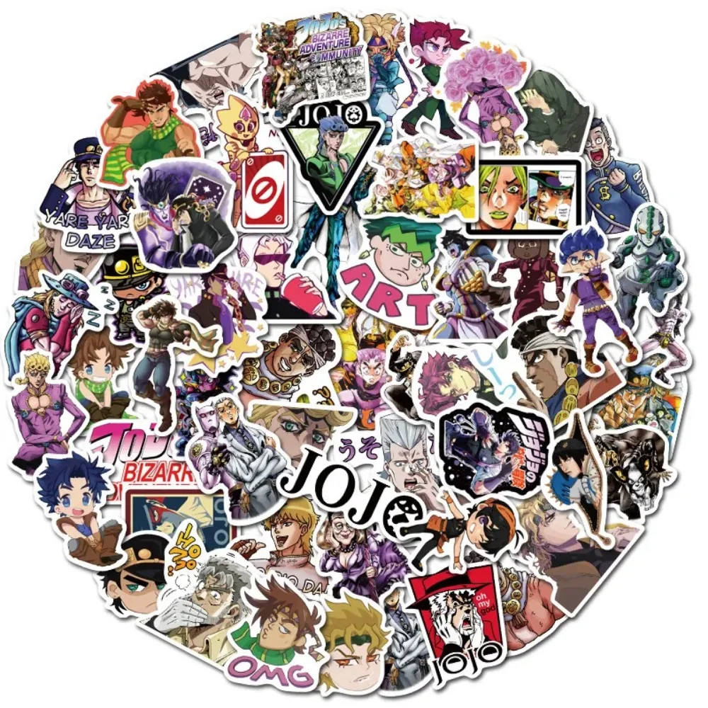 50PCS Anime Cartoon Graffiti JOJO Adventure Road Computer Laptop Refrigerator Waterproof Sticker Decoration