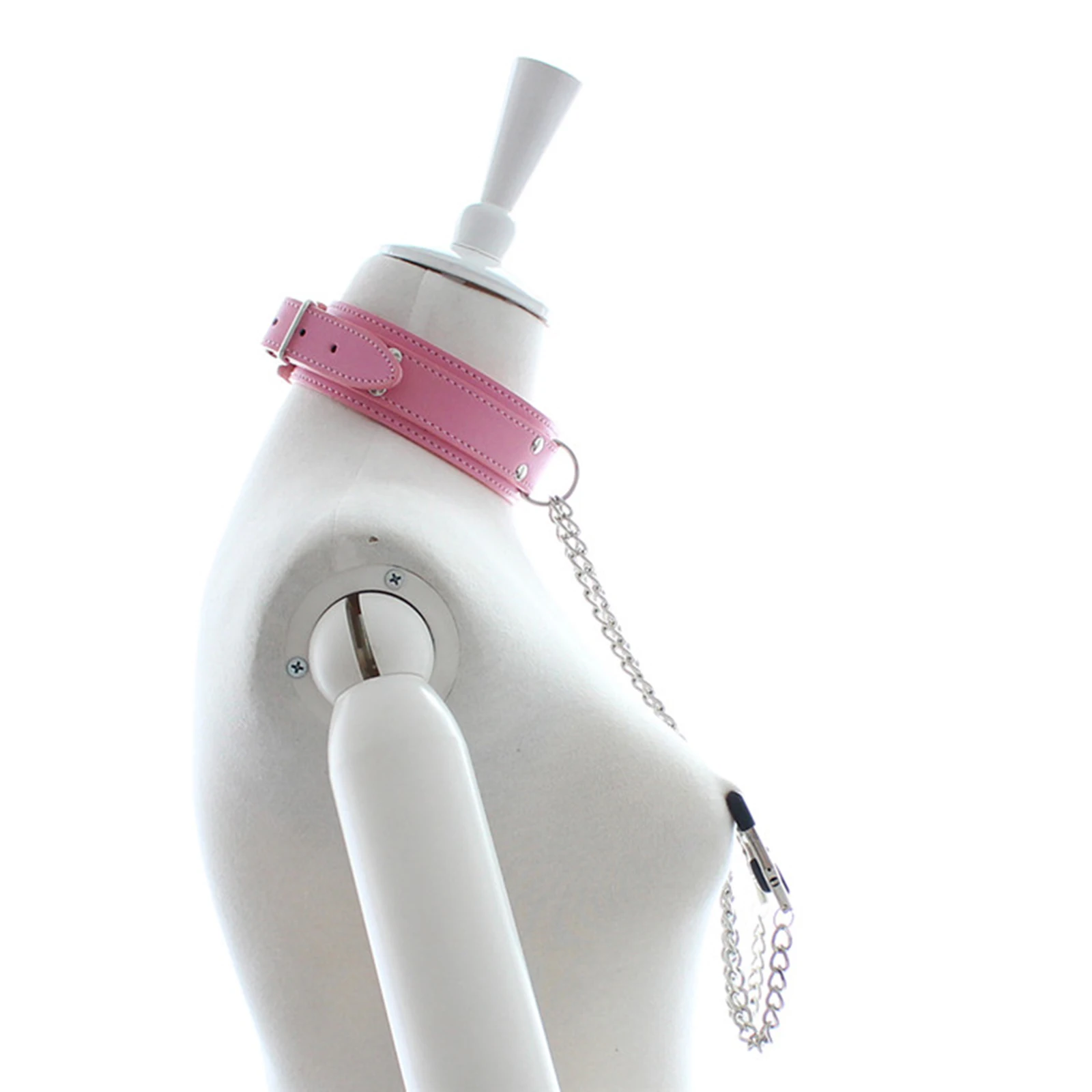 Collare girocollo in pelle con morsetto per capezzoli Catena con clip per seno SM Bondage Coppia SM Giocattoli sessuali per donna Strumenti erotici Giochi per adulti
