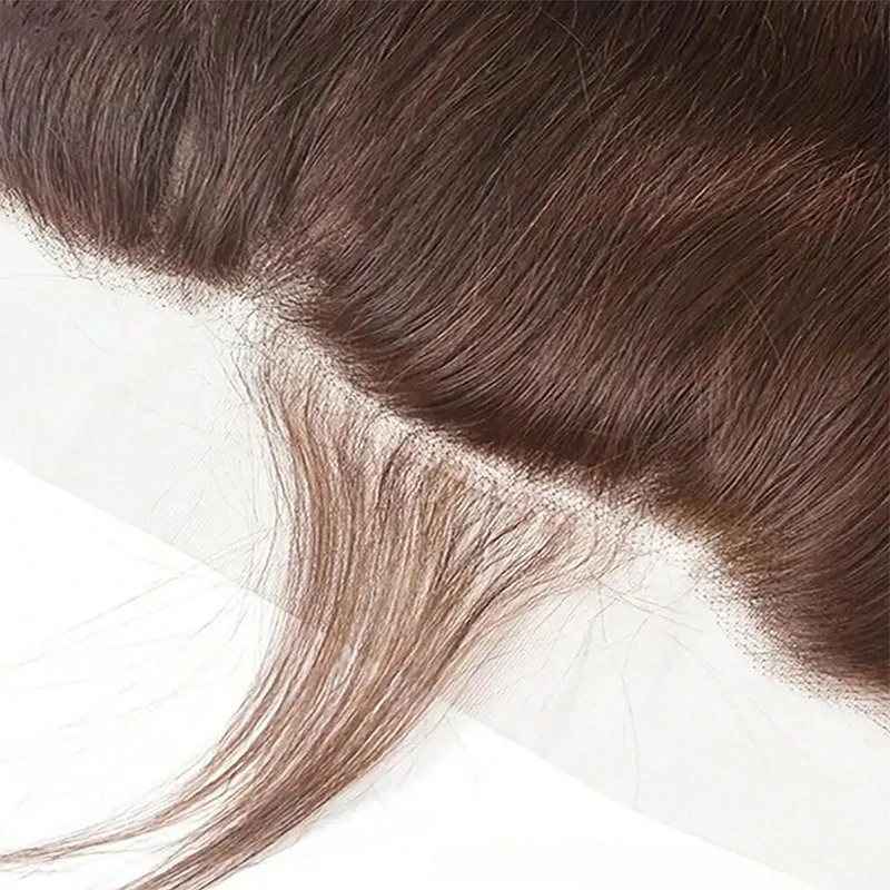 10-20 pulgadas marrón claro # 4 cabello humano recto 13x4 con encaje frontal de extremo completo cabello virgen brasileño prearrancado 150% de densidad
