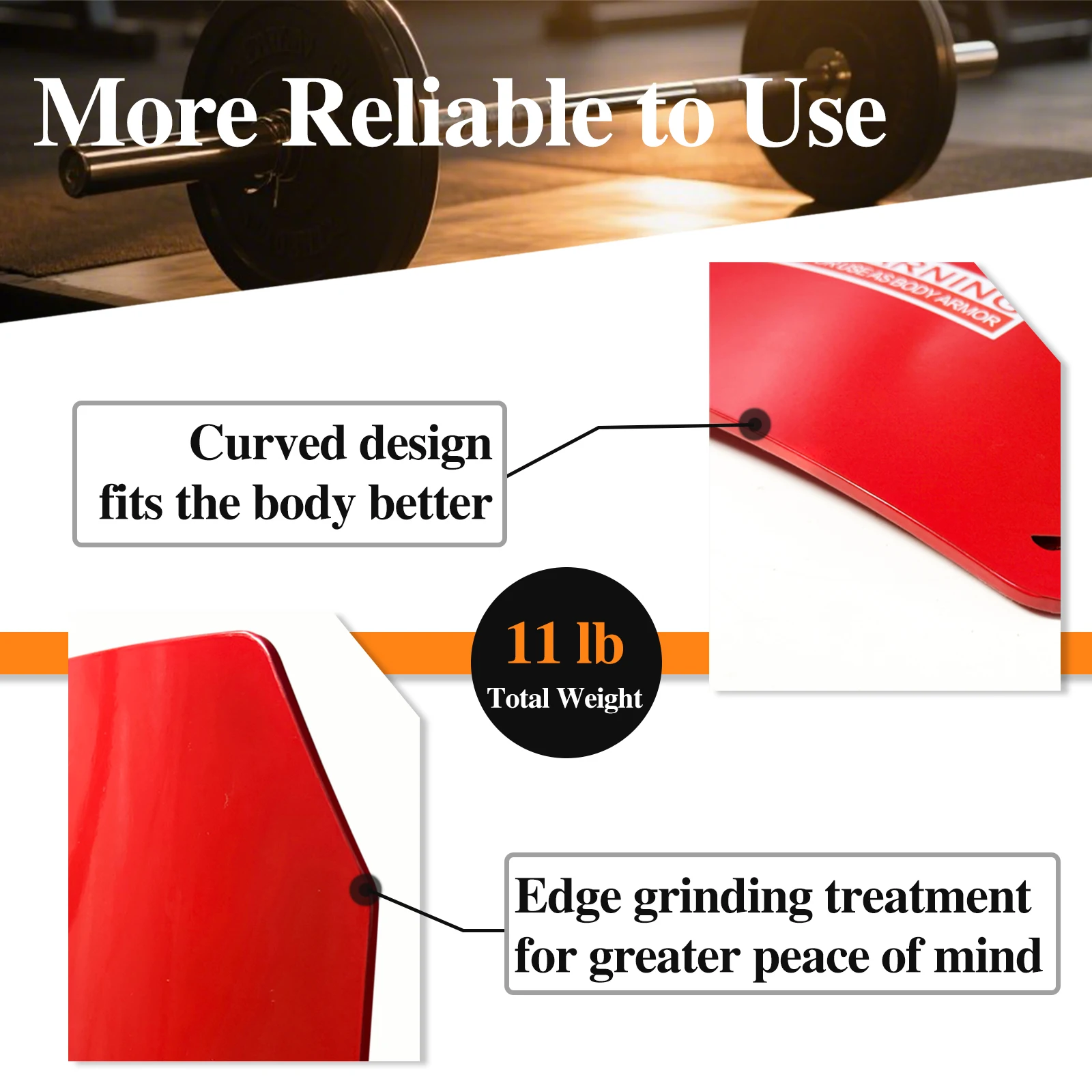 UNIONTAC 2.5 KG weighted Training weight bearing board NIJ III level steel Powder Painting  for bulletproof vest protection