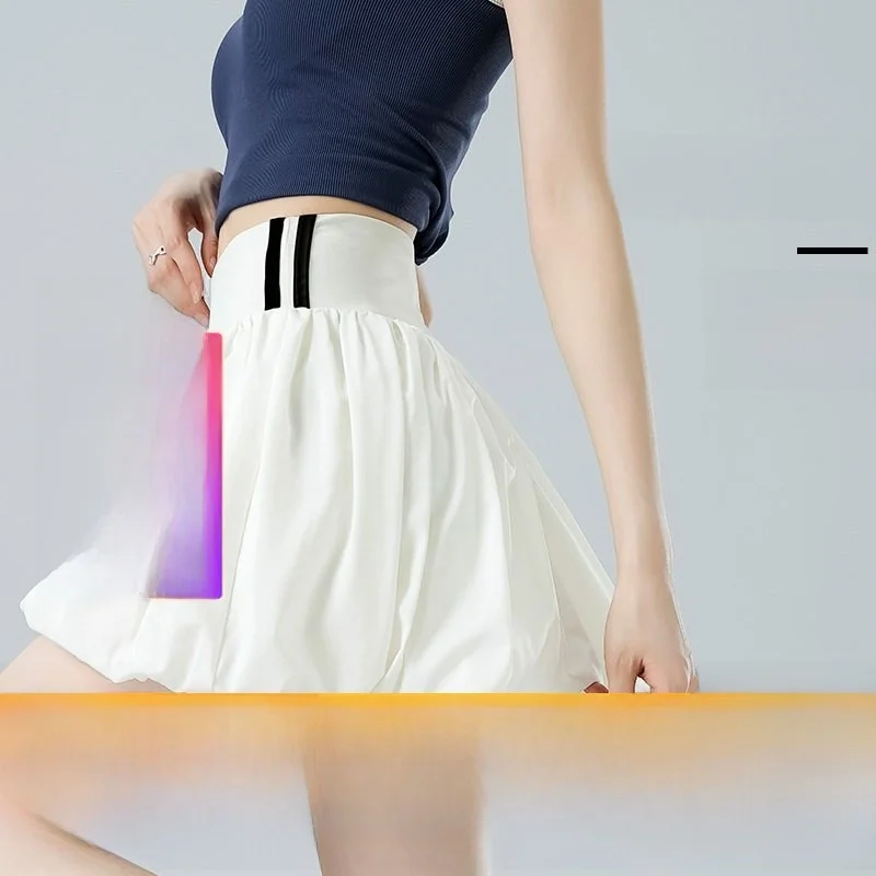 

Летняя теннисная юбка-шорты, не просвечивающая, для гольфа, бадминтона, фитнеса, спорта на открытом воздухе, простая, А-силуэт, бархатная юбка-блумер