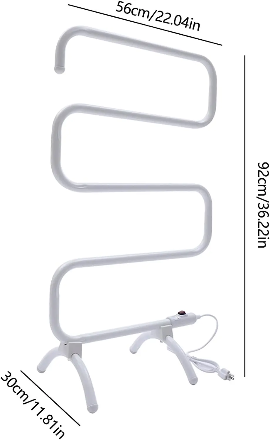 Imagem -06 - S-shape Toalha Secagem Rack Aquecido Toalha Aquecedor Isolado Elétrico Portátil Aquecedor