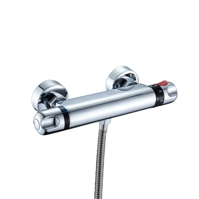 

Brass thermostatic shower mixing valve faucet, electroplated color shower shower set 38 ° temperature control