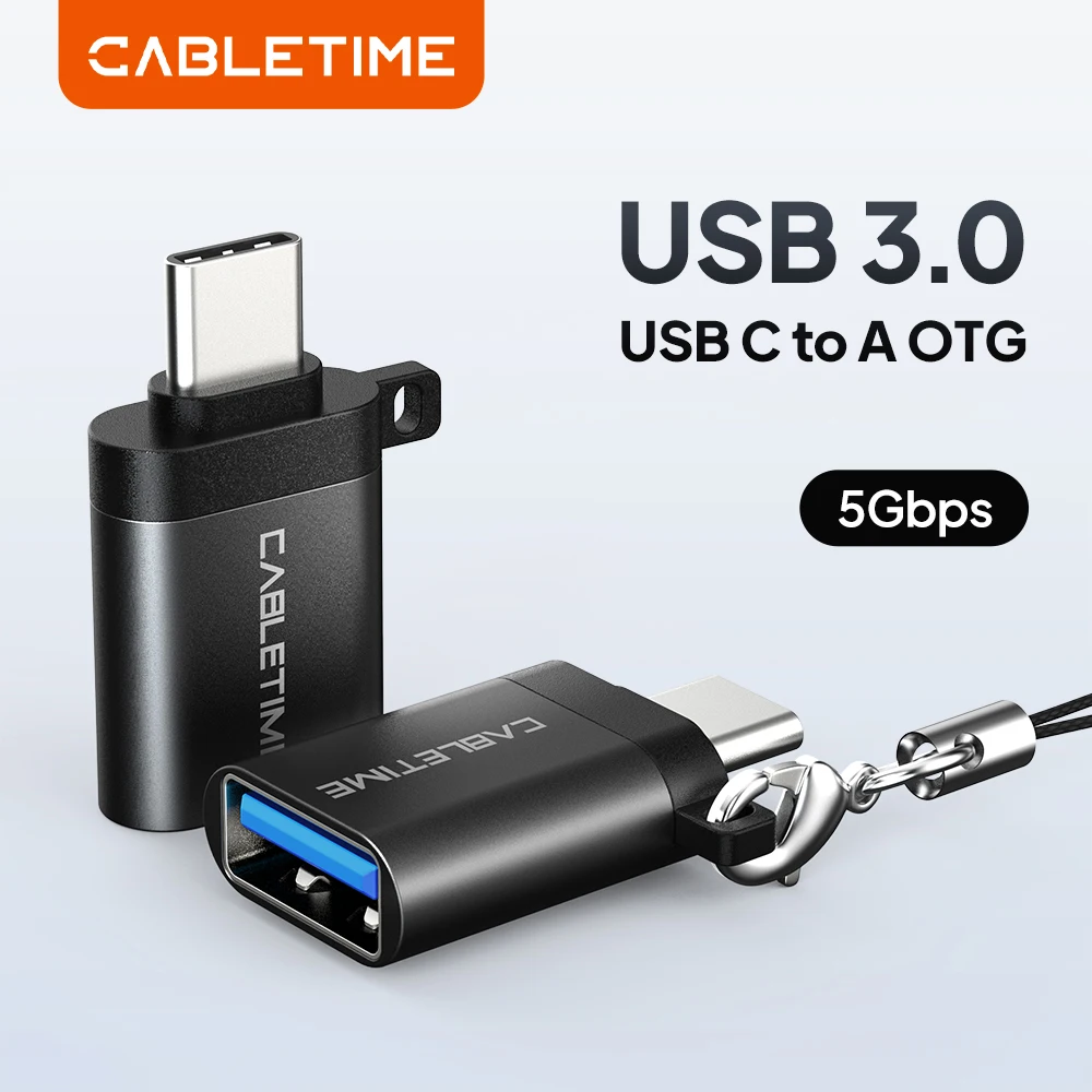 CABLETIME USB C to USB A Adapter 5Gbps Data Transfer USB 3.0 Type C Male to USB A Female Converter for Phone Laptop DELL Lenovo