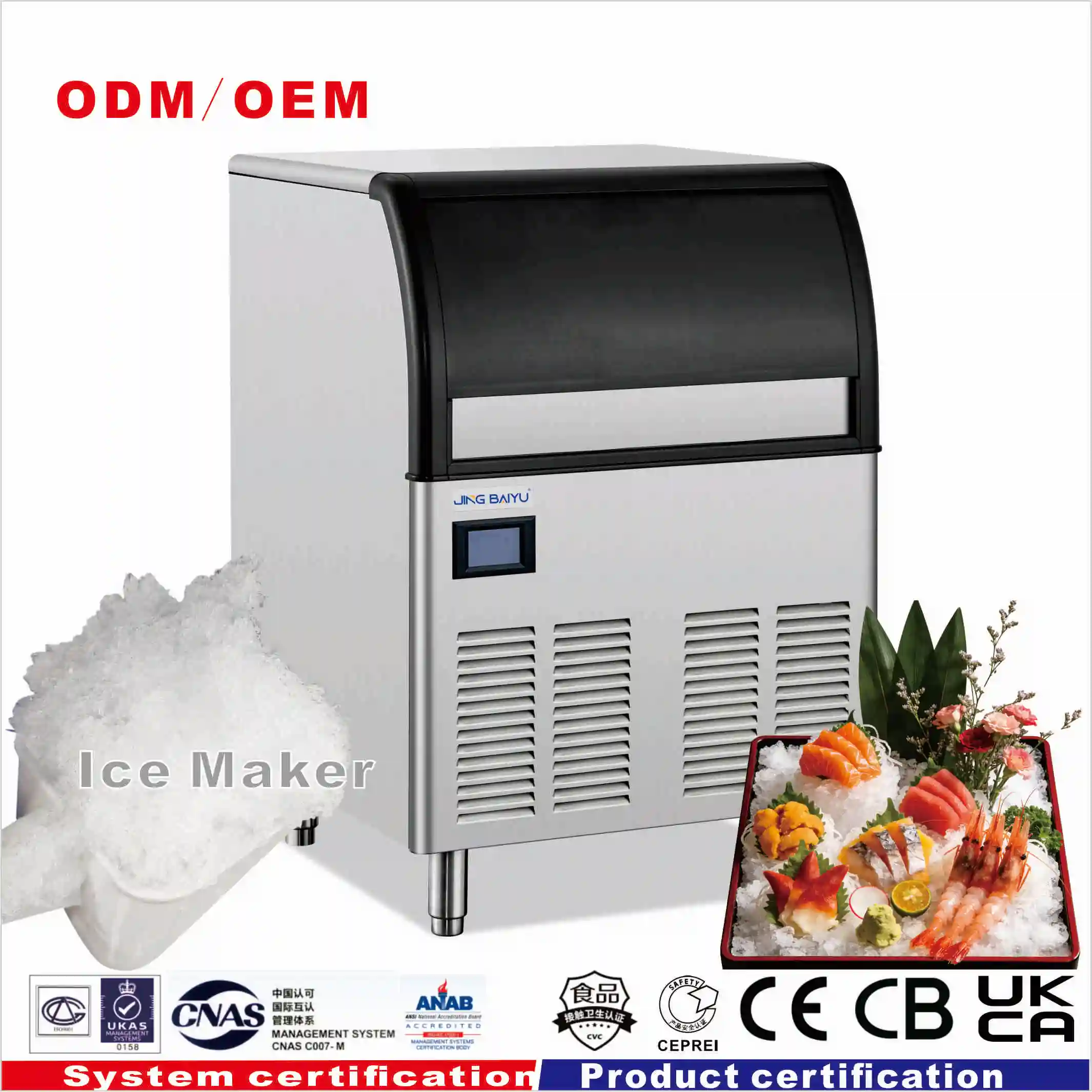 BY-200A(X) Low Energy Consumption Easy Operate Shaved Ice Maker Machine for Business Buffet Seafood Markets Catering Supplies