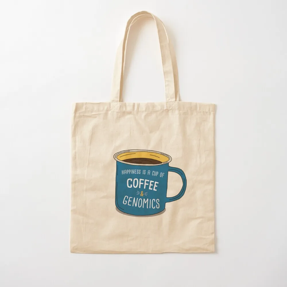 

Genomics & Coffee is happiness Tote Bag Lady bags supermarket folding bag reusable grocery bags tote bag canvas Canvas Tote