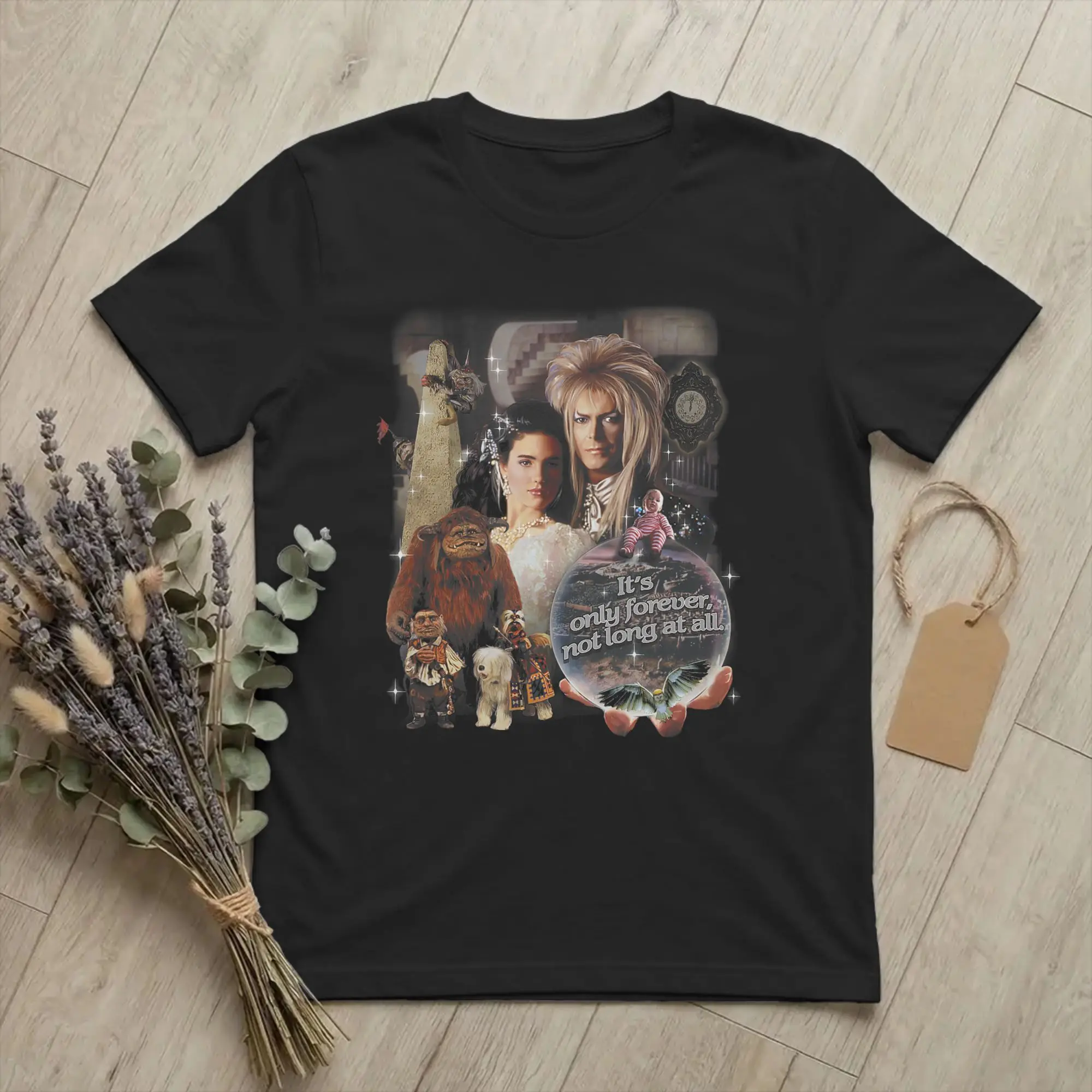 Men T-Shirts Labyrinths Sarah Jareth Forever Humorous Cotton Tees Short Sleeve Fantasy Movie T Shirts Round Neck Tops Plus Size