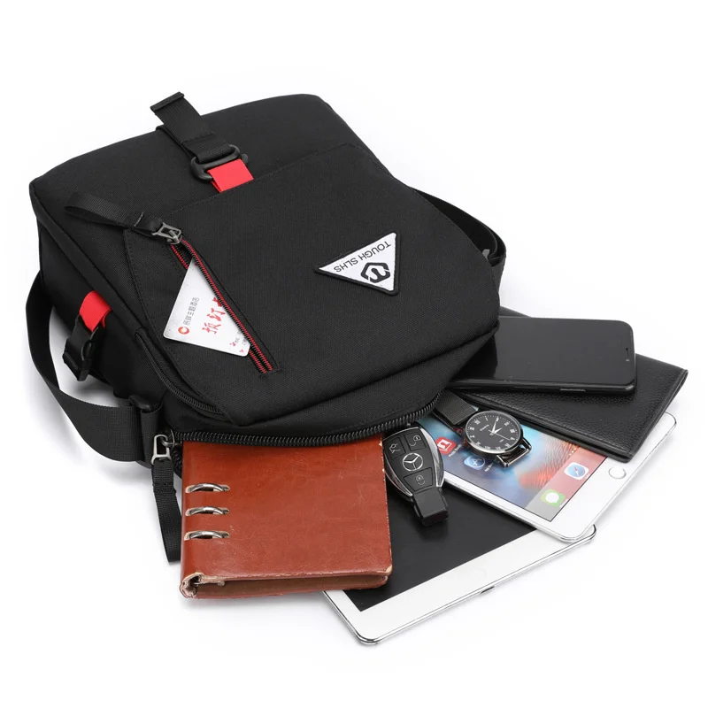 New men's leisure messenger bag trend versatile men's bag multifunctional Oxford cloth single shoulder bag