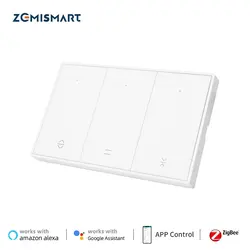 Zemismart Tuya Zigbee US AU Smart Curtain Switch for Electric Motorized Roller Shutter Wall Push Button Switch Alexa Google Home