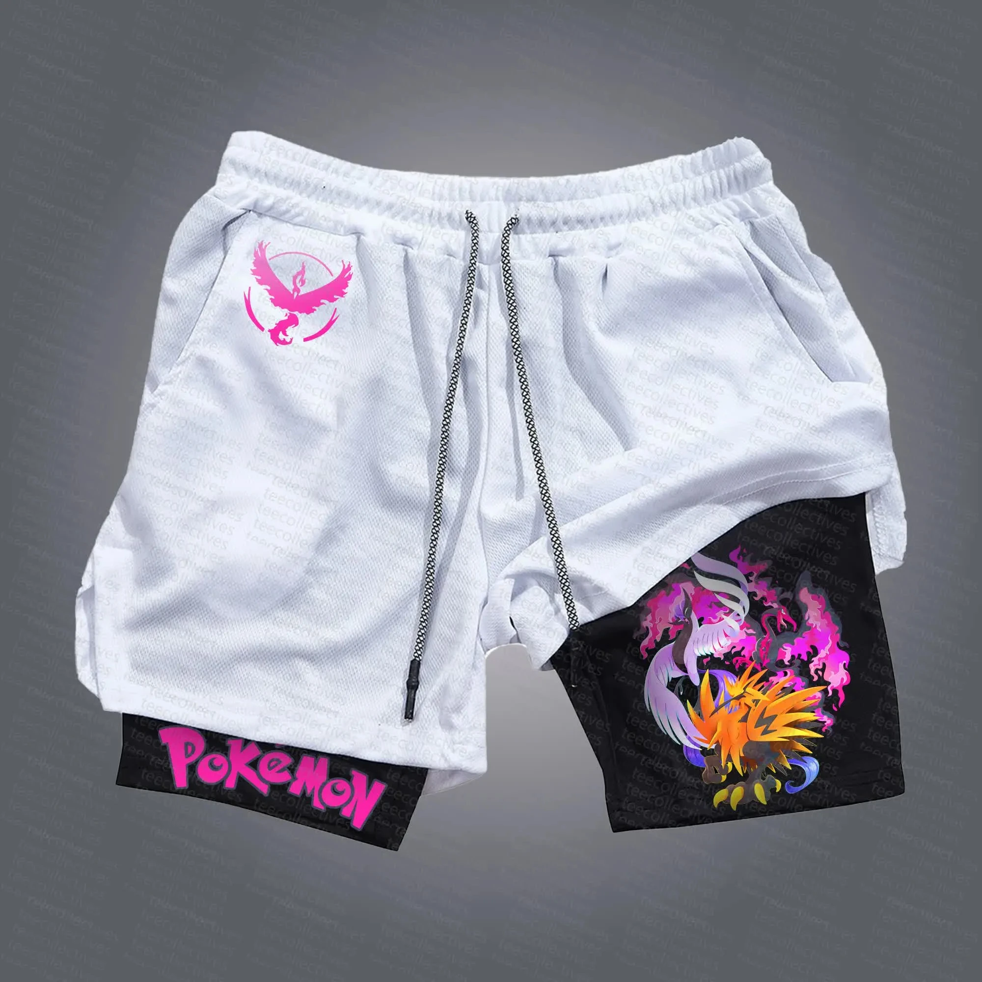 pokemon-shorts-masculino-algodao-calcas-esportivas-2025-verao-grafico-bottoms-base-branca-rosa-pokemon-equipe-logotipo-bolso-esquerdo-preto-interior