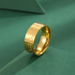 Kinitial Handmade Dopamine Molecule Rings For Men Women DNA Science Jewelry Band Stainless Steel Finger Ring Bague