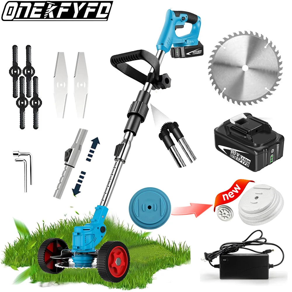 

21V Cordless Electric Lawn Mower Foldable Adjustable Trimmer Efficient Garden Pruning Cutting Power Tools for Makita 18V Battery