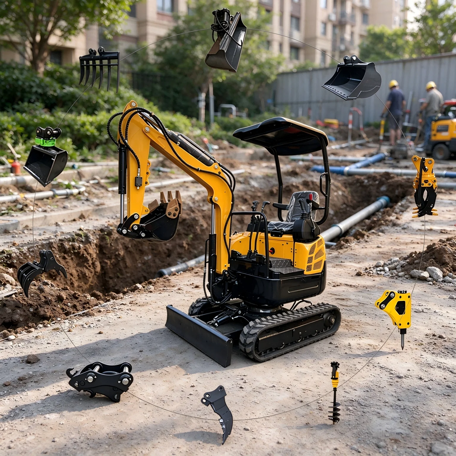 No Wide Load Permit Short Radius Crawler Digger Zero Tail Excavator Turf Friendly Excavator Pond Digging Excavator