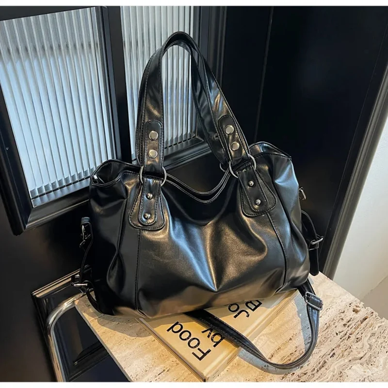 Women's Retro Casual Shoulder Bag High-end Sense Niche Diagonal Cross Tote Bag Versatile Commuting Large Capacity Handbag