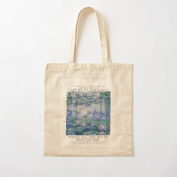 تايلور سويفت البحيرات كلمات تأخذني إلى Dce حقيبة قماش قنب للجنسين حقيبة يد النسيج السيدات حمل البقالة موضة مطبوعة عادية #1