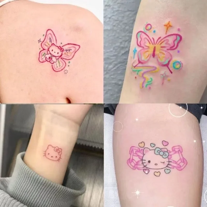 Sanrios Characters Hello Kitty Kuromis Cartoon Temporary Tattoos Cute Waterproof Long-lasting Tattoo Sticker Durable Color Gifts