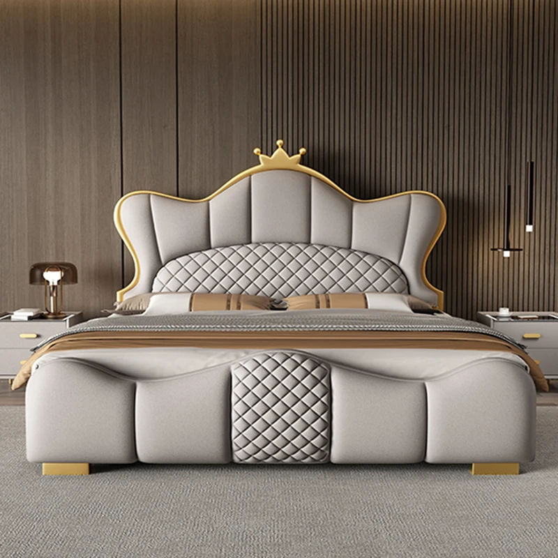 

Bedroom Master Double Bed Soft Wedding High End Floor Double Bed Light Luxury Camas Moderrnas Inteligentes Home Furniture