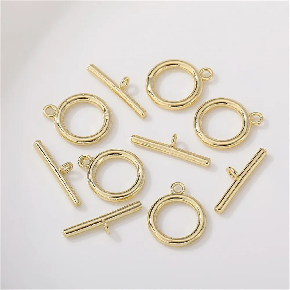 

14K Gold-covered Round OT Buckle Ending Connection Buckle Handmade Diy Bracelet Necklace Jewelry Material Accessories K015