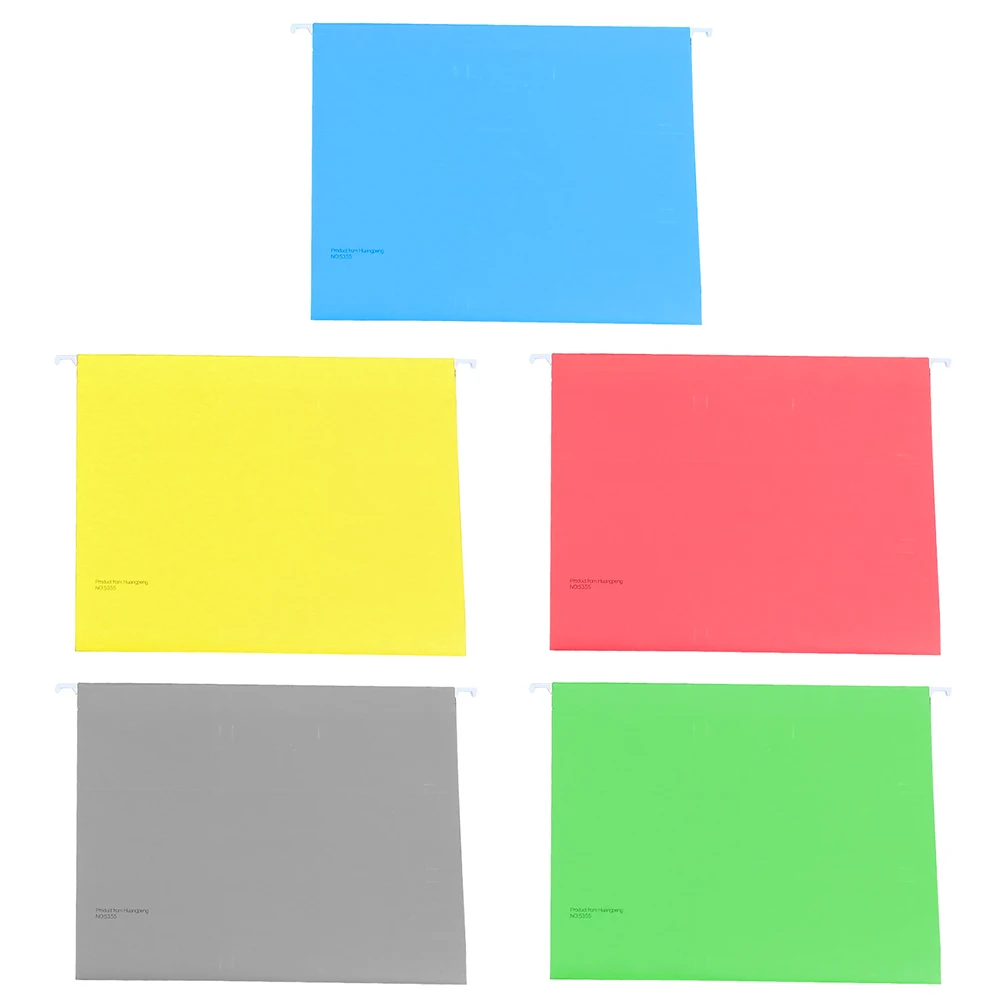 

5pcs Hanging File Folders A4 Size Red Yellow Green Blue Gray Portable Receipt Folder Bills Holder Office Supplies Wear