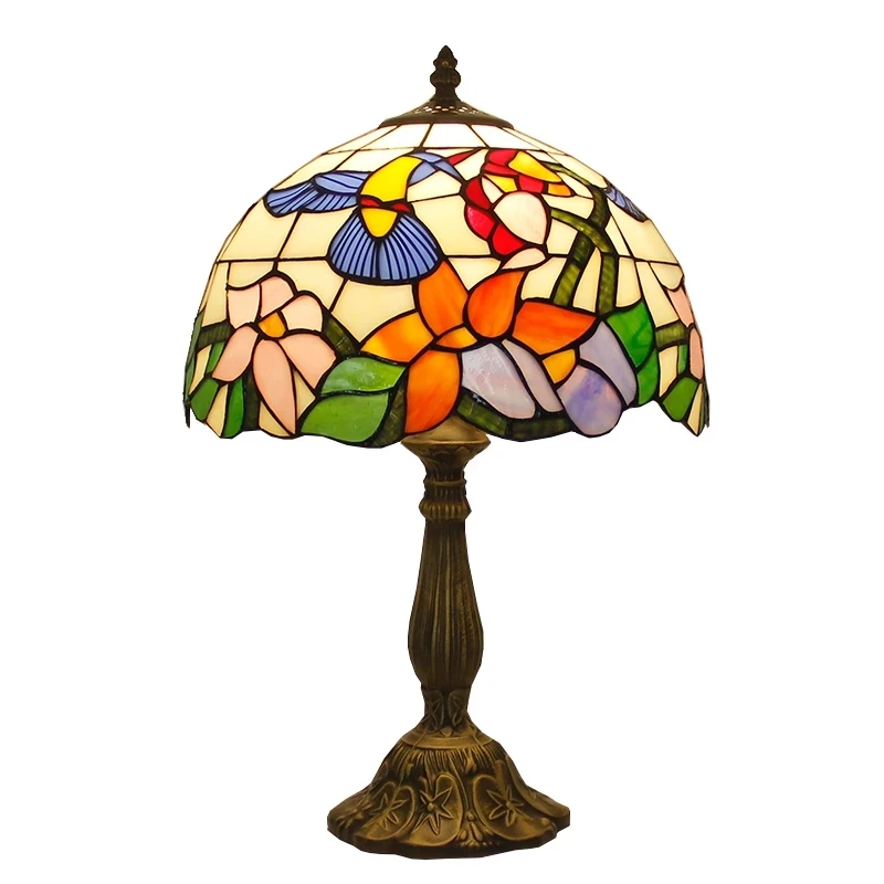 

European Mediterranean Style Restaurant Bar Cafe Small Colored Glass Bedside Lighting Fixtures Home Decor Tiffany Table Lamp