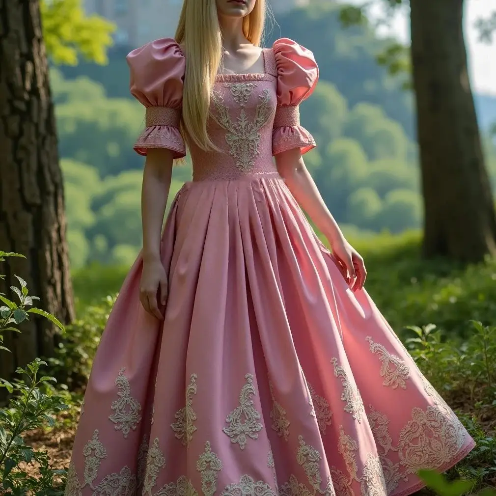 فستان حفلة موسيقية وردي عتيق بياقة مربعة وأكمام قصيرة منتفخة على شكل حرف a من الساتان ثوب مسائي طويل طول الأرض مخصص رداء De Bal