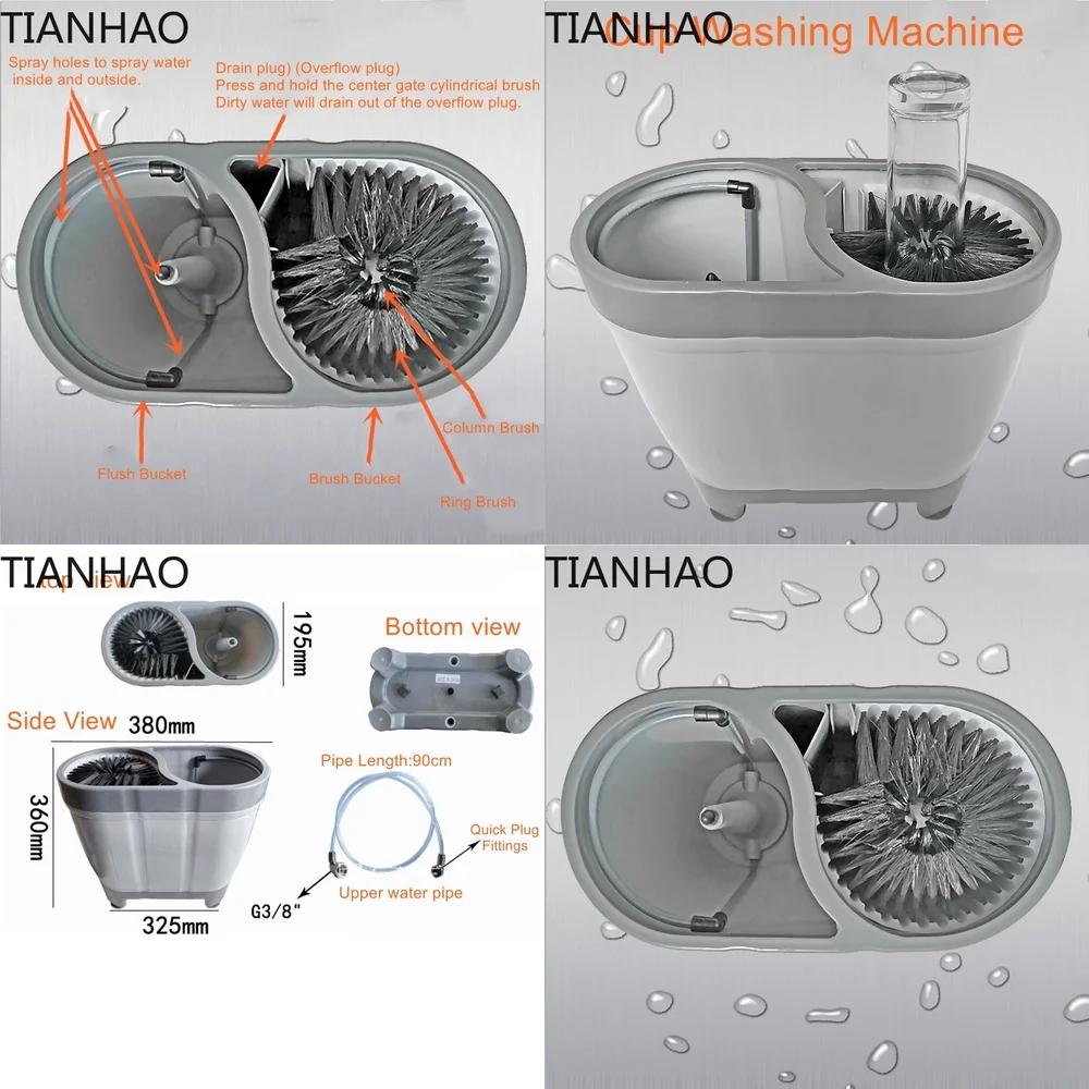 SV-1 Cup Washer for Bars Cafes Restaurants Commercial Dishwasher No Electricity Required Tap Water Operated Manual Coffee