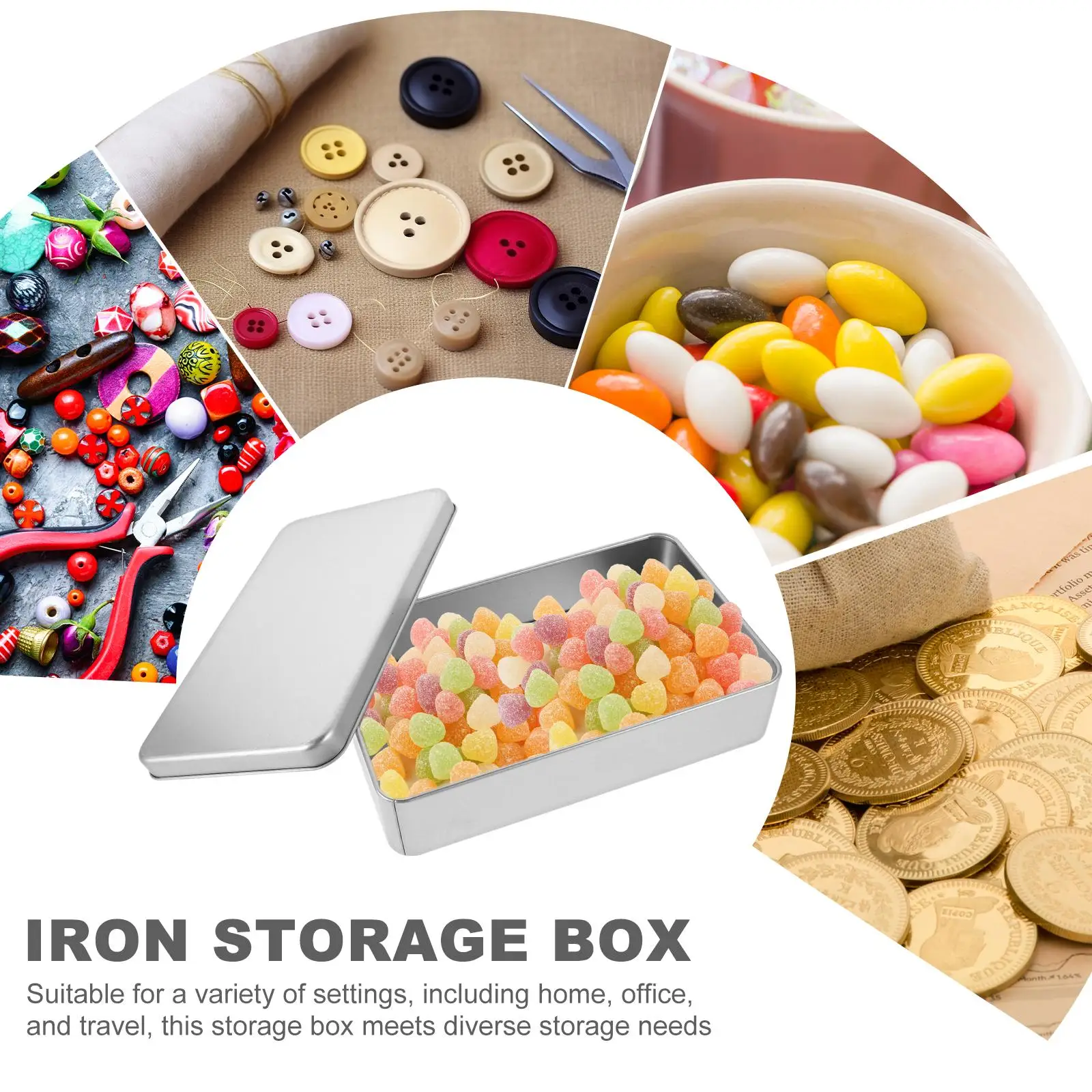 Coin Organizer Cash Storage Container Rectangle Lid Money Holder Box Greeting Cards Receipts Stamps Long Lasting Reliable