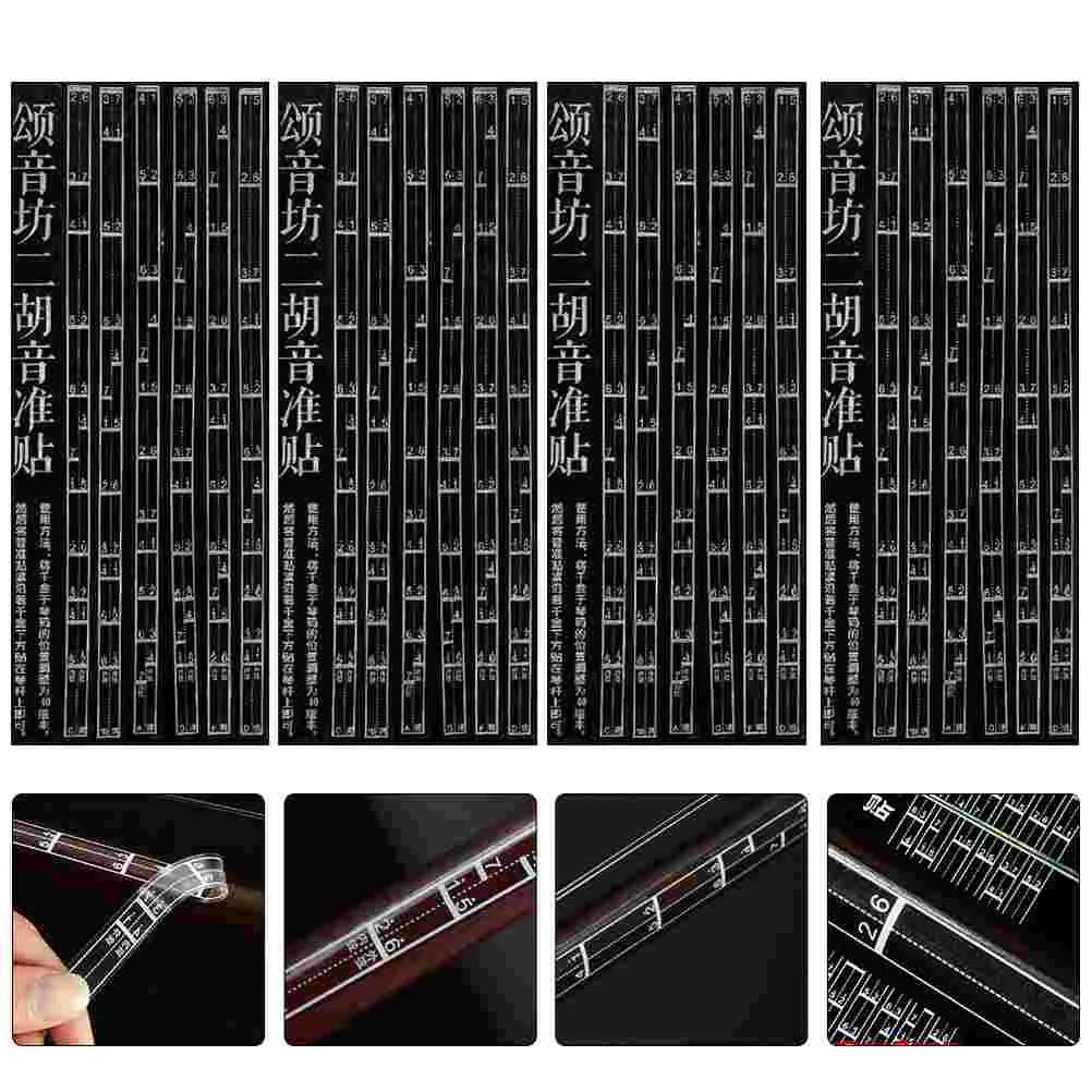 

4 Sheets Erhu Sound Stickers Fretboard Efficiency Decals Practicing Accessory Note Manual Scale Practice Notes Pvc Chart