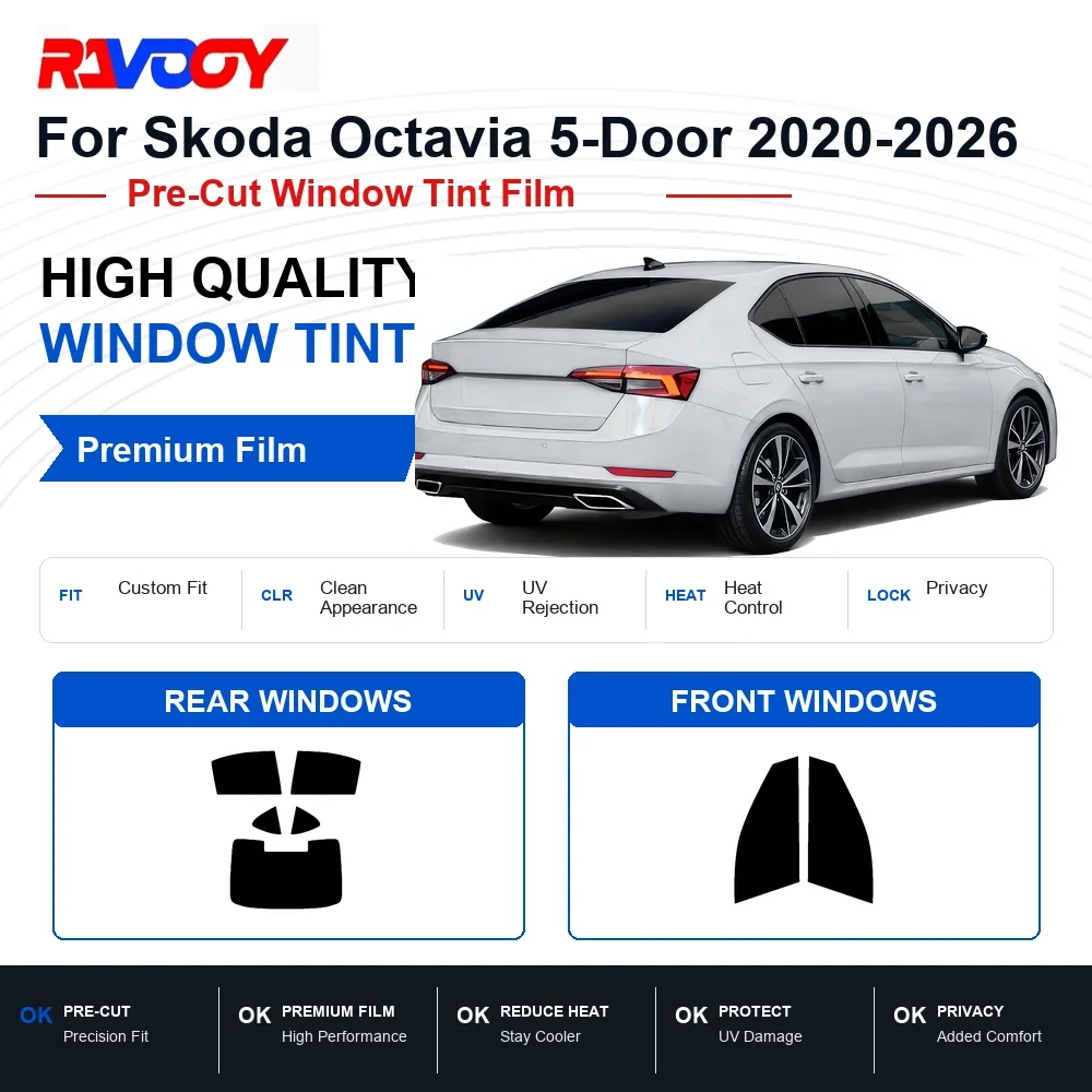 Película De Privacidad Para Ventanas Delanteras Y Traseras De Skoda Octavia 5 Puertas 2020-2026, Precortada, Con Protección Uv Y Rechazo De Calor — -50%, 25.99€ Coupon, from 25.99€ – 50% descuento – €25.99