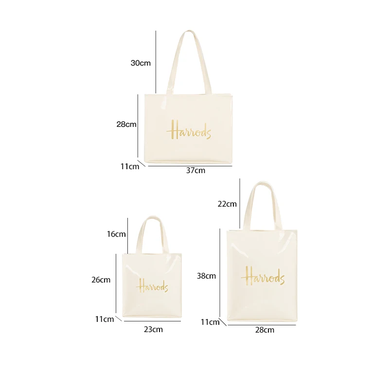 ฤดูร้อน PVC Beach กระเป๋าถือทนทานกันน้ําผู้หญิง Tote Shopping Bag Eco Friendly London ไหล่กระเป๋านักช้อป